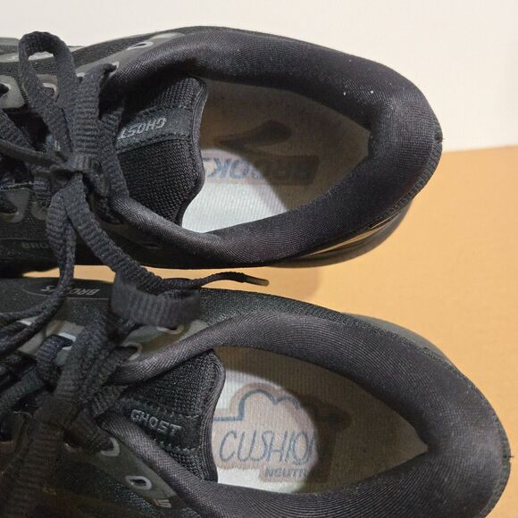 Brooks Ghost 15 Running Shoes Womens 7/38 B Triple Black Ebony Athletic Training - Picture 5 of 8